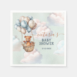 Nalle Boy Luftballong Baby Shower Pappersservett