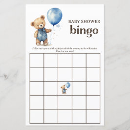 Nalle Boy Shower Bingo Game