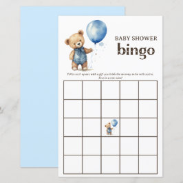 Nalle Boy Shower Bingo Game