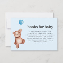 Nalle Boy Shower Bokar för Baby Infoga Inbjudningar