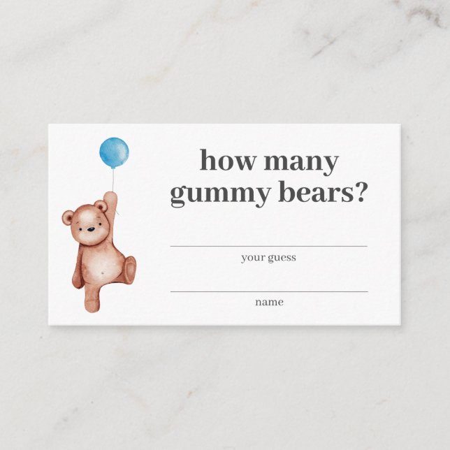 Nalle Boy Shower Hur många gummiben är Tilläggskort (Framsida)