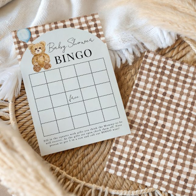 Nalle Boy Shower Soft Blue Bingo Card (Skapare uppladdad)