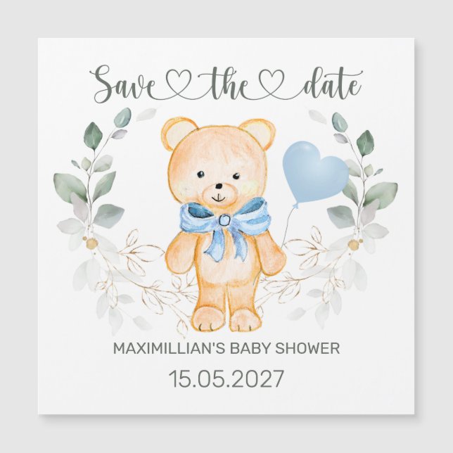 Nalle Boy Shower Spara datumet (Framsida)