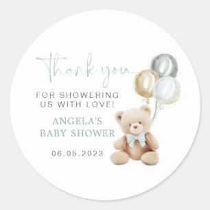 Nalle Boy Shower Sticker Runt Klistermärke