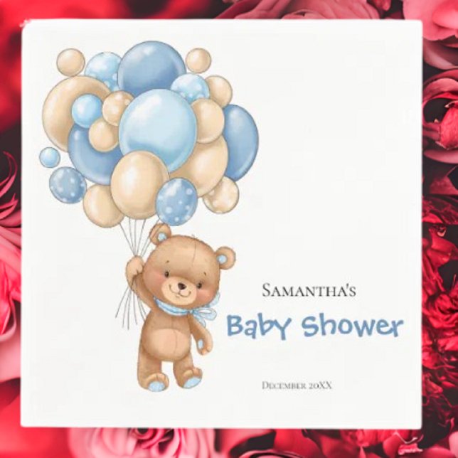 Nalle Boy Shower - White Pappersservett (Planning A Party Is Fun When You Shop With Us. Find Everything You Need)