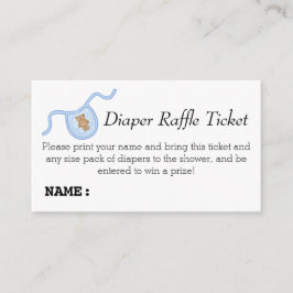 Nalle Boys Baby Shower Diaper Raffle Biljett Tilläggskort