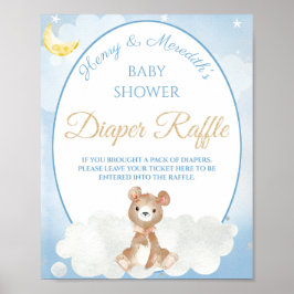 Nalle Boy's Baby Shower Diaper Raffle Poster
