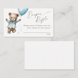 Nalle Boys Baby Shower Diaper Raffle Tilläggskort