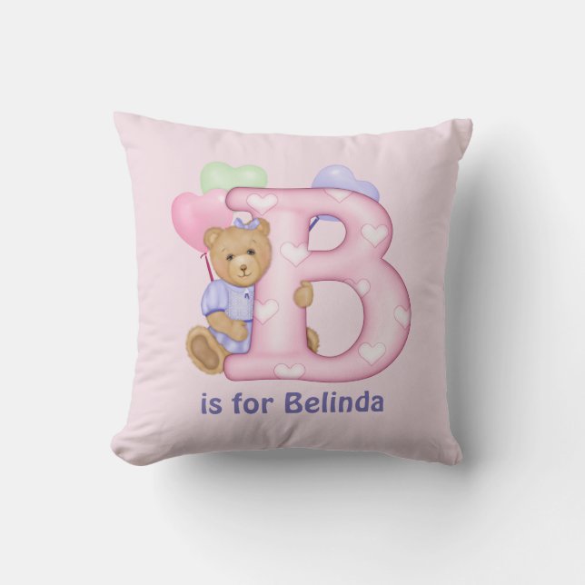 Nalle Brev B Monogram Pillow Kudde (Framsida)