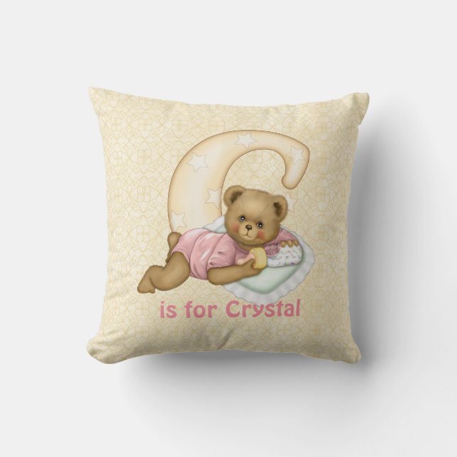 Nalle Brev C Monogram - Anpassa Kudde (Framsida)