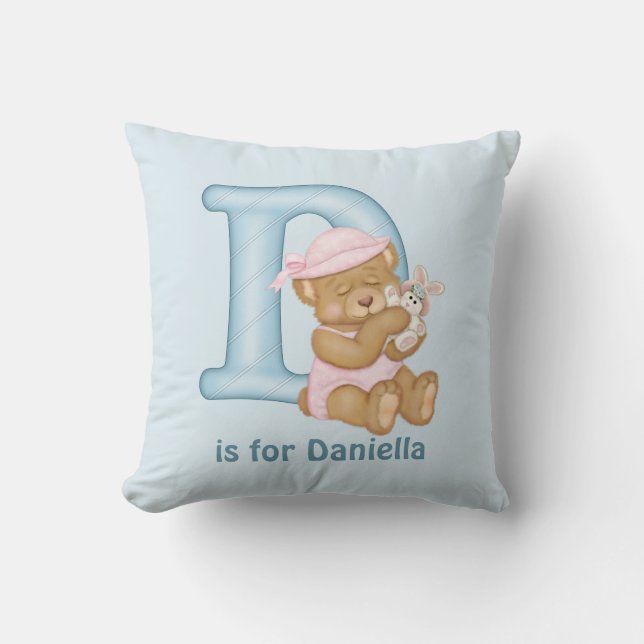 Nalle Brev D Monogram Pillow Kudde (Framsida)