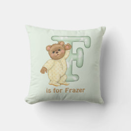 Nalle Brev F Monogram Pillow Kudde