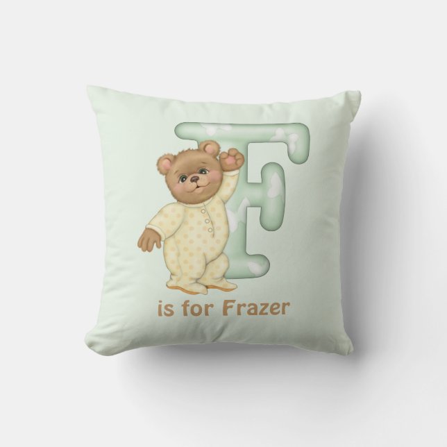 Nalle Brev F Monogram Pillow Kudde (Framsida)