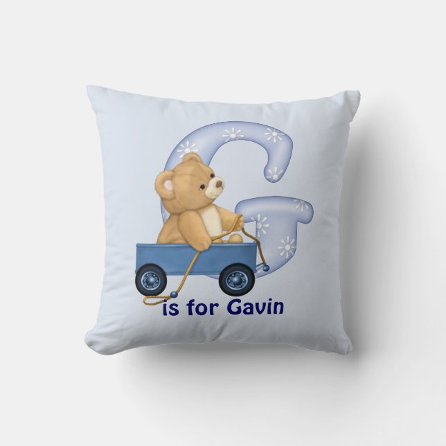 Nalle Brev G Monogram Pillow Kudde (Framsida)