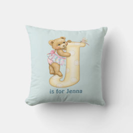 Nalle Brev J Monogram Pillow Kudde