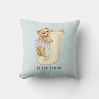 Nalle Brev J Monogram Pillow Kudde