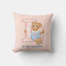 Nalle Brev L Monogram Pillow Kudde