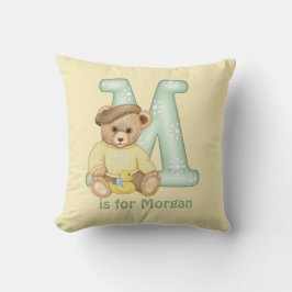 Nalle Brev M Monogram Pillow Kudde