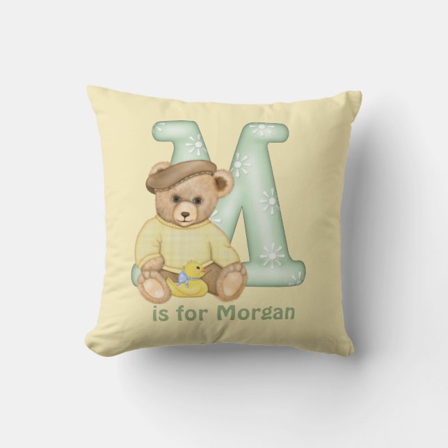 Nalle Brev M Monogram Pillow Kudde (Framsida)