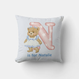 Nalle Brev N Monogram Pillow Kudde