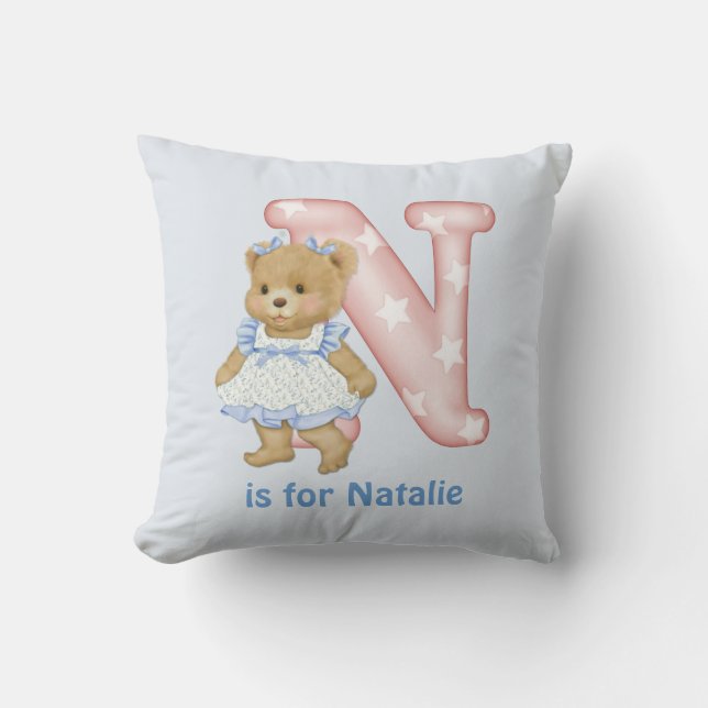 Nalle Brev N Monogram Pillow Kudde (Framsida)