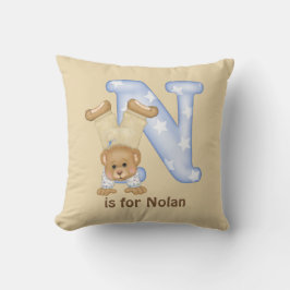 Nalle Brev N Monogram Pillow Kudde