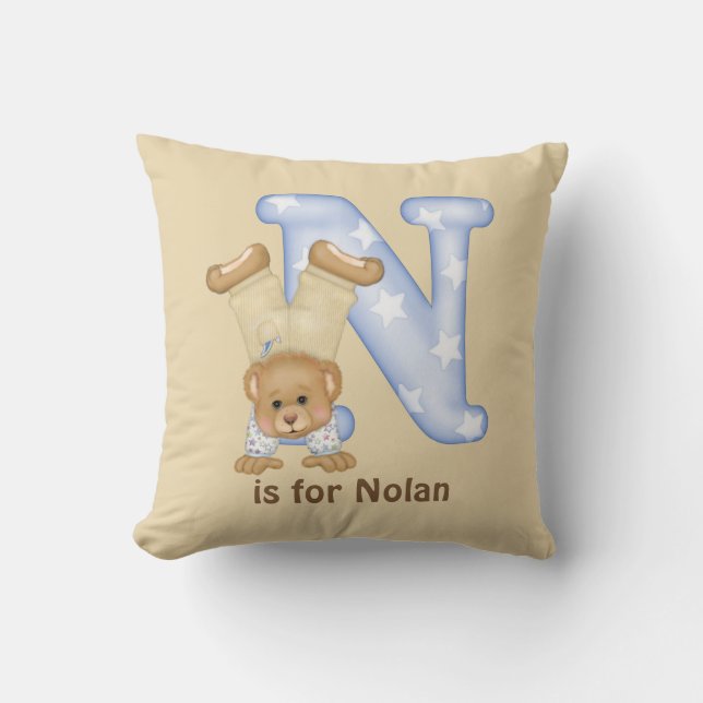 Nalle Brev N Monogram Pillow Kudde (Framsida)