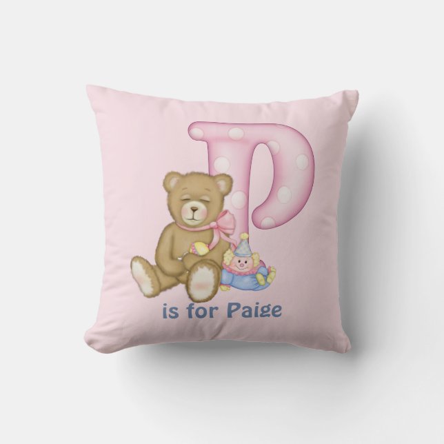 Nalle Brev P Monogram Pillow Kudde (Framsida)