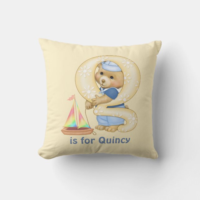 Nalle Brev Q Monogram Pillow Kudde (Framsida)