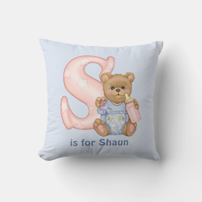 Nalle Brev S Monogram Pillow Kudde (Framsida)