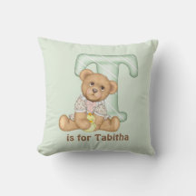 Nalle Brev T Monogram Pillow
