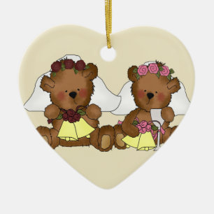 Nalle Brides Bröllop Julgransprydnad Keramik