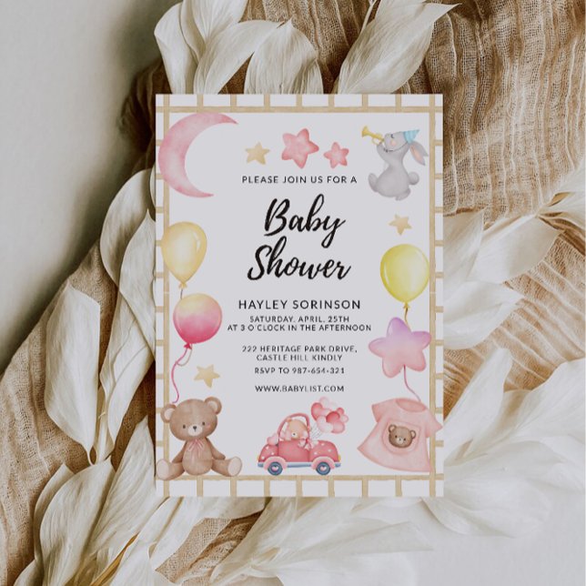 Nalle Bröllop Baby Shower Inbjudningar (Teddy Bear Wedding Baby Shower Invitation)