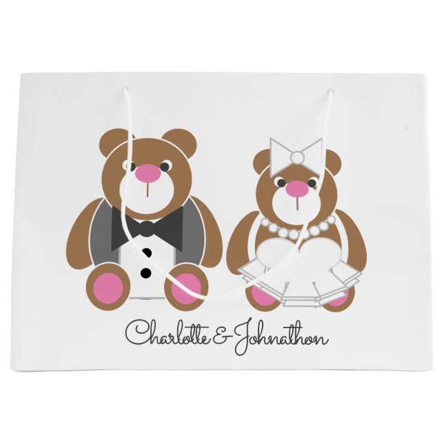 Nalle bröllop söt vit (Framsidan)