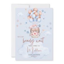 Nalle Brown och Blue Baby Shower