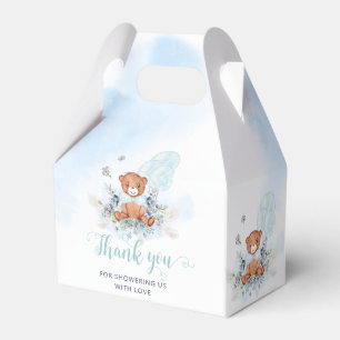 Nalle Bubblare vänta på blått babyskor Presentaskar