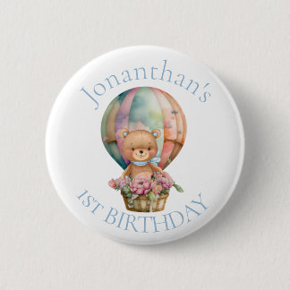 Nalle Bubblor 1:a födelsedagsknappen Knapp