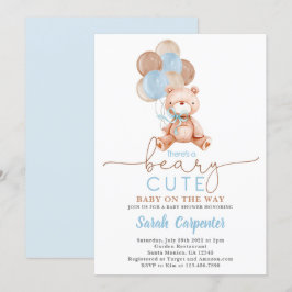 Nalle Bubblor Baby Shower Boy Inbjudningar