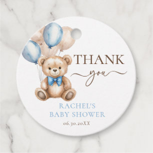 Nalle-bubblor Blue Boy Baby Shower Gåvor Etiketter