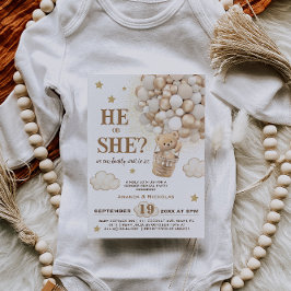 Nalle-bubblor för Rustic Gender Reveal Inbjudningar