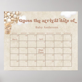 Nalle Bubblor Gissa förfallodatumkalender Poster