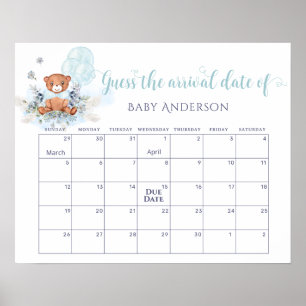 Nalle Bubblor Gissa förfallodatumkalender Poster