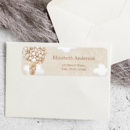 Nalle Bubblor Neutralt babyvisningsetikett Returadress Etikett