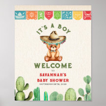 Nalle Cactus Boy Baby Shower Fiesta