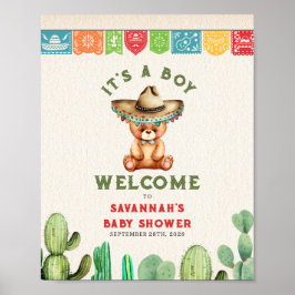 Nalle Cactus Boy Baby Shower Fiesta Poster