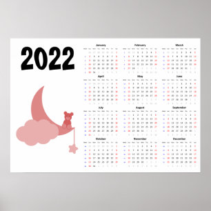 Nalle Calendar 2022 Poster - Söndag start