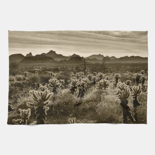Nalle Cholla Cactus Desert Plant Kökshandduk (Horisontell)