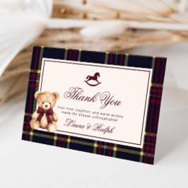 Nalle Classic Burgundy Play Baby Shower Tack Kort