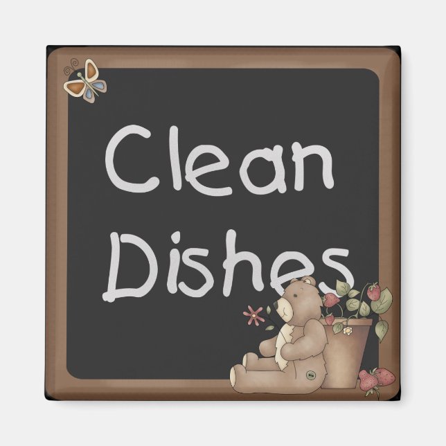 Nalle Clean Days Dishwasher Magnet (Framsidan)