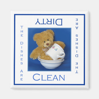 Nalle Clean eller Dirty Dishwasher Magnet